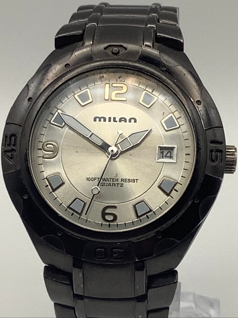 Milan Mens MLS10149 Gunmetal Quartz Diver Watch Date